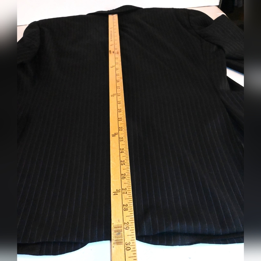 BURBERRY LONDON Black Pen Stripped 2Pc Suit Jacket 40 R Pants 31W Union Made USA - Picture 10 of 16